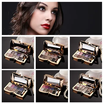 

10 Colors Professional Diamond Eyeshadow Palette Cosmetic Brush Makeup Set