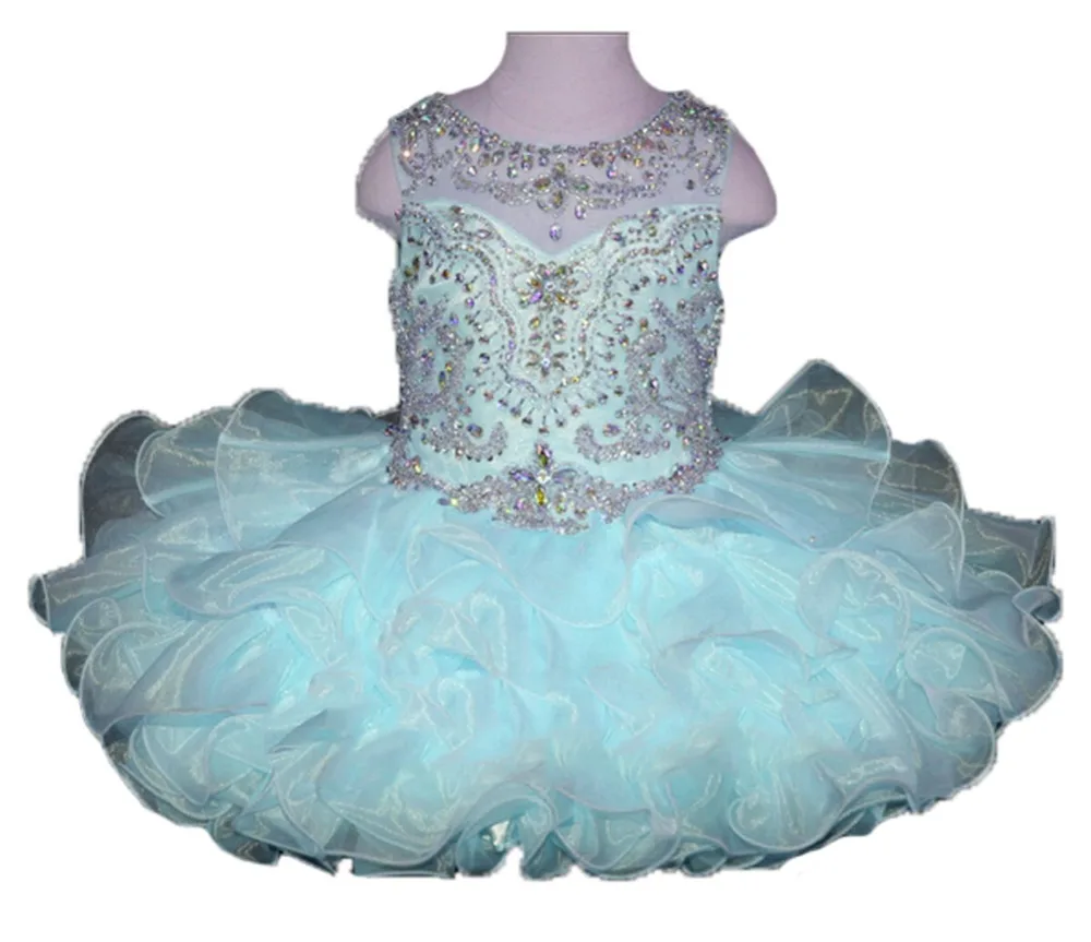 Вокруг шеи из бисера для маленьких девочек Miss National Pageant TuTu Cupcake для малышей Мини Детские праздничные платья на день рождения