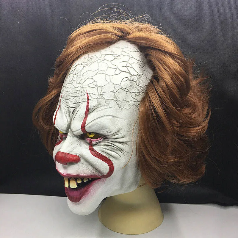 Stephen King's It маска пеннивайза Латекс Хэллоуин пугающая Маска Клоун для косплея вечерние маски реквизит Хэллоуин страшная маска клоуна магазин UYT