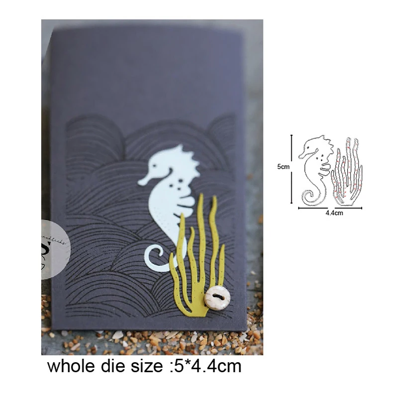 

2020 new metal dies Hippocampus Seaweed Cutting Dies Stencils for DIY Scrapbooking dies Decorations Embossing Album Cards Making