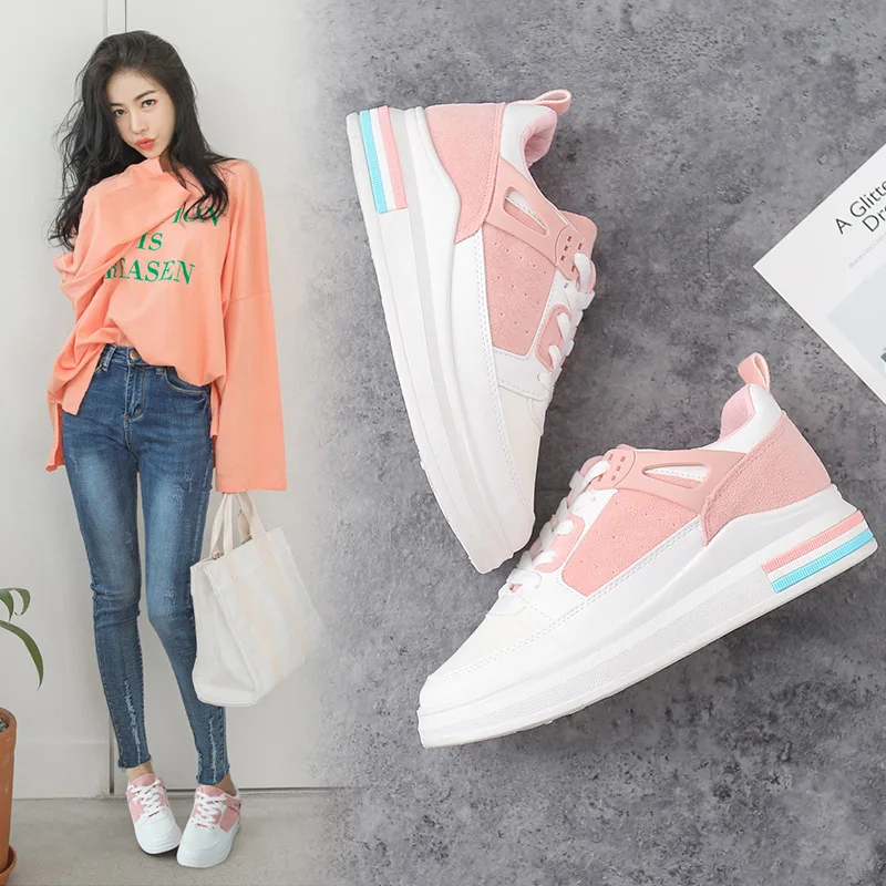 

Running Shoes WOMEN'S Shoes Autumn New Style Athletic Shoes Student Punched Sheet Surface Air Cushion Shoes Lightweight Cushioni
