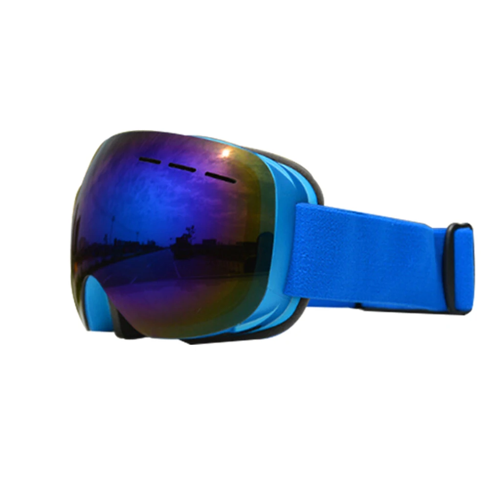 blue Лыжные очки, очки для сноуборда, двойные противотуманные линзы, большая маска, зимние Снегоходы, лыжные очки для мужчин и женщин, Лыжный спорт на открытом воздухе - Цвет: blue