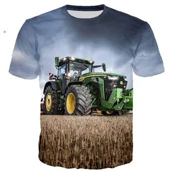 Camiseta con estampado 3D de gran tamaño para Hombre, Ropa informal de estilo Hip Hop, con estampado de Tractor de coche, camiseta para Hombre