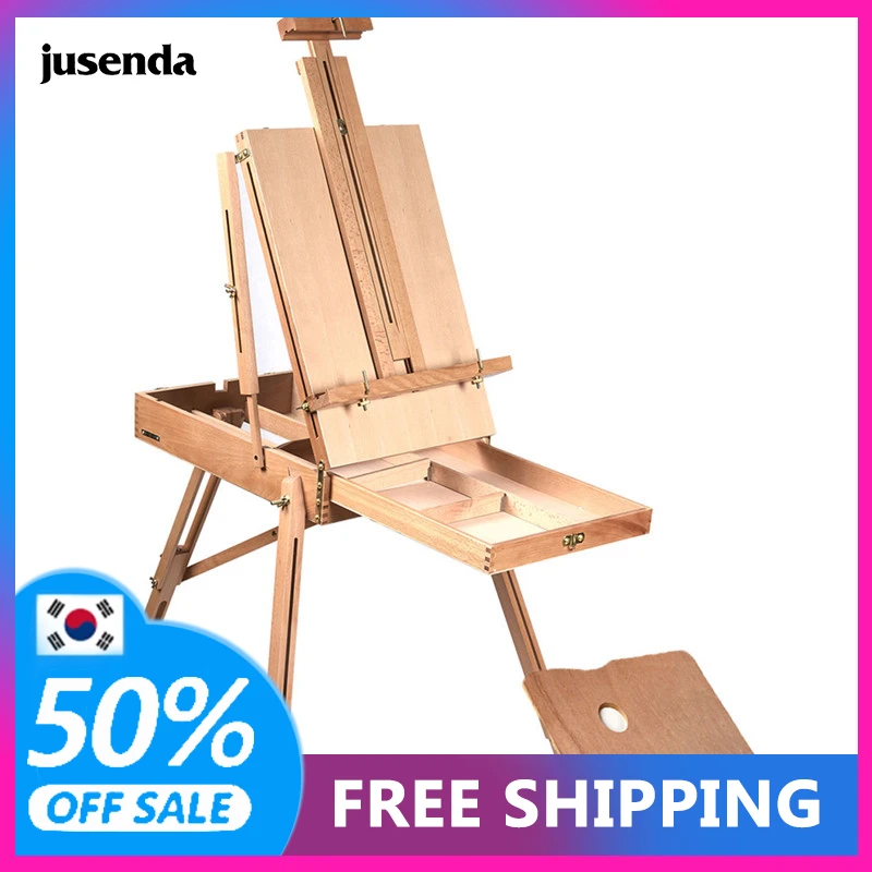 Caballete madera plegable para francesa, caja para dibujar pinturas al óleo, trípode, suministros de Arte - AliExpress