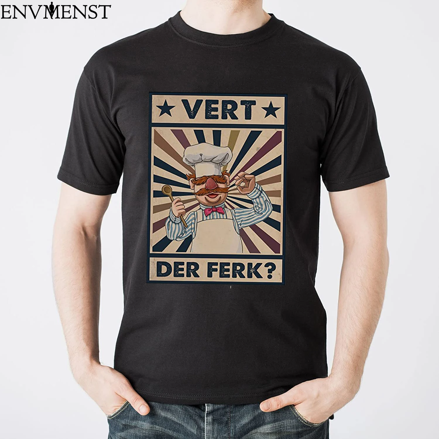 

100 хлопок для мужчин и женщин Топ шведский шеф-повар Санта Рождественский подарок унисекс Vert Der Ferk футболка для мужчин и женщин Забавный Ferk Jer Berdin футболка