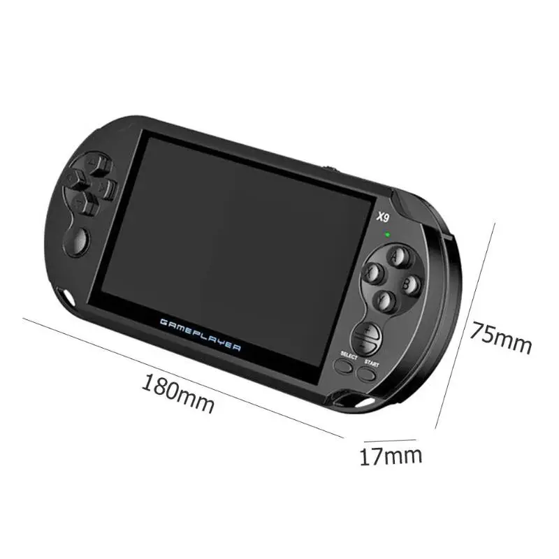 ALLOYSEED X9 Ретро игровая консоль 5 дюймов lcd цветной портативный игровой плеер 8 Гб MP5 игровая машина встроенный 3000 классические игры