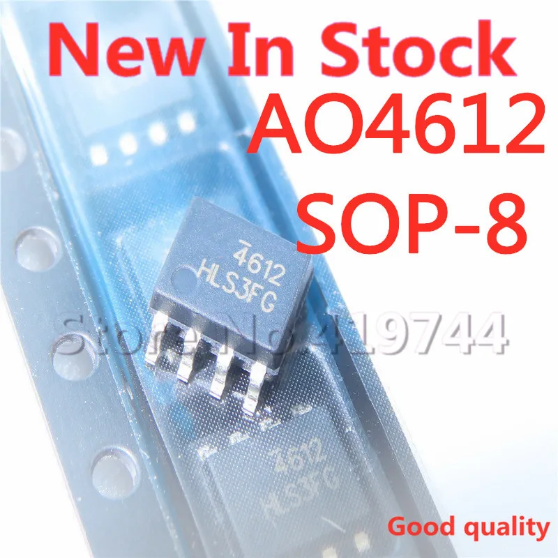 

5PCS/LOT AO4612 SOP8 4612 SOP-8 MOS field effect tube N+P channel 60V full In Stock NEW original IC