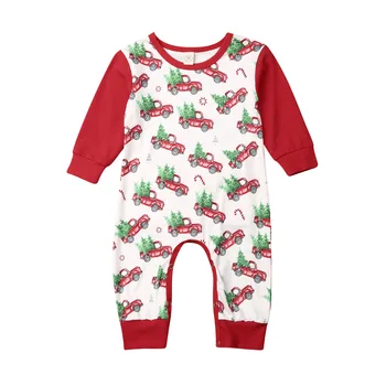 

Santa Baby Newborn Kids Boy Girl Long Sleeve Car Print Cotton Romper Jumpsuit Outfits Cotton Clothes Christmas Gift