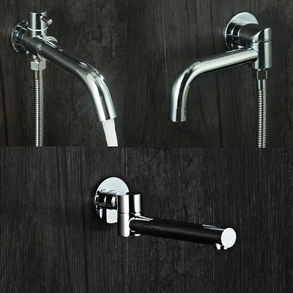 

Copper Circle Concealed Wall-in Shower Faucet Swing Switched under Water Outlet Screw Tooth under