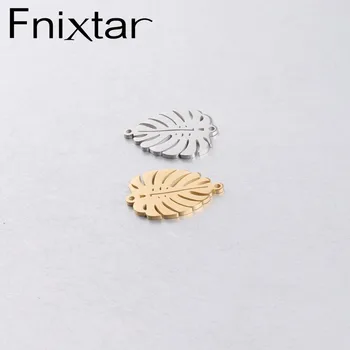 

Fnixtar Tree Leaf Charms Connectors Stainless Steel Mirror Polished DIY Palm Bracelet Neckalce Craft Making 19x25mm 20piece/lot