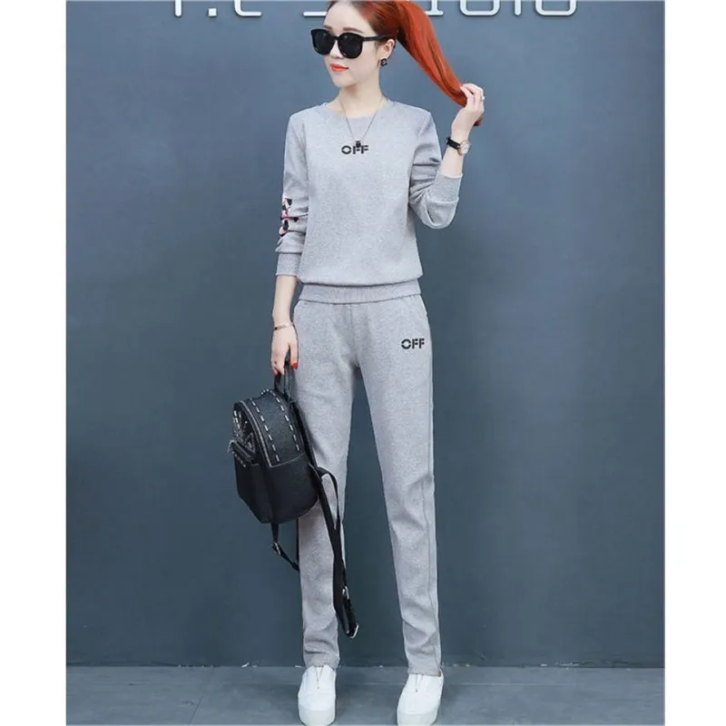 

Autumn Women Sport Suit Sportswear Loose Up Jacket Sweatshirt+pant Casual Outfit Set Tracksuit