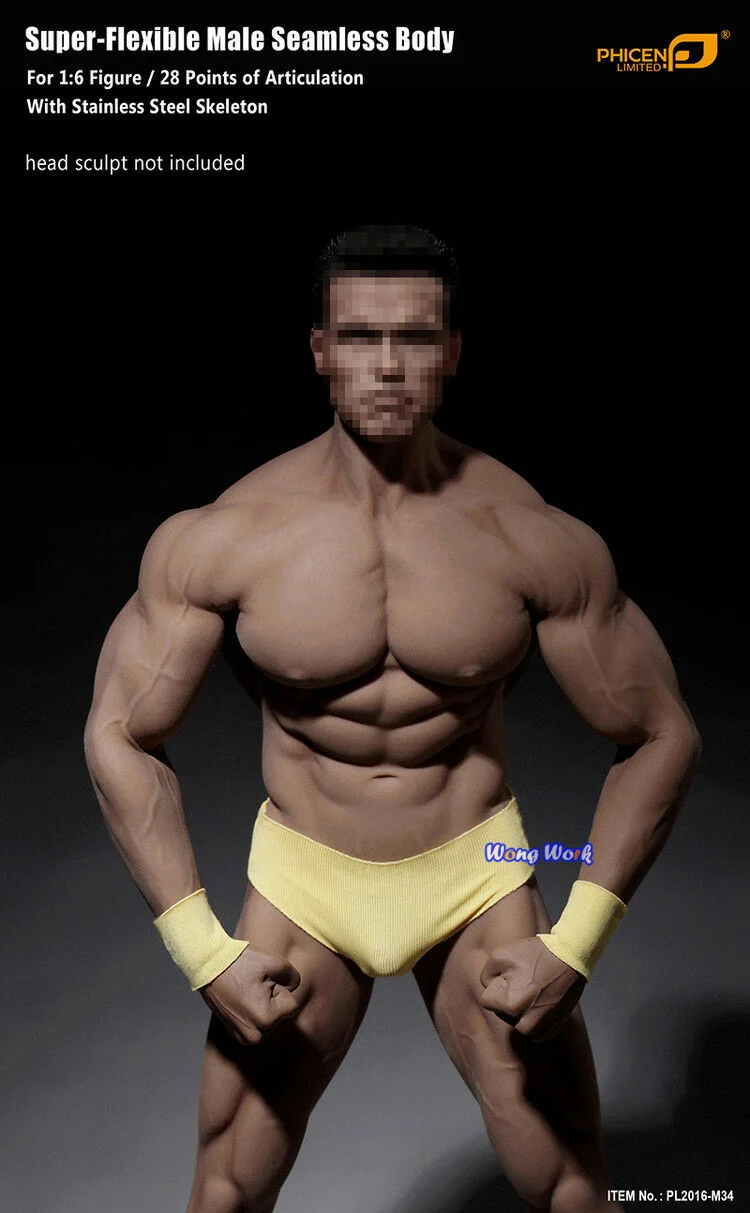 Wong Work 1/6 Phicen супер гибкий мужской мышечный бесшовный PL2016-M34 тела
