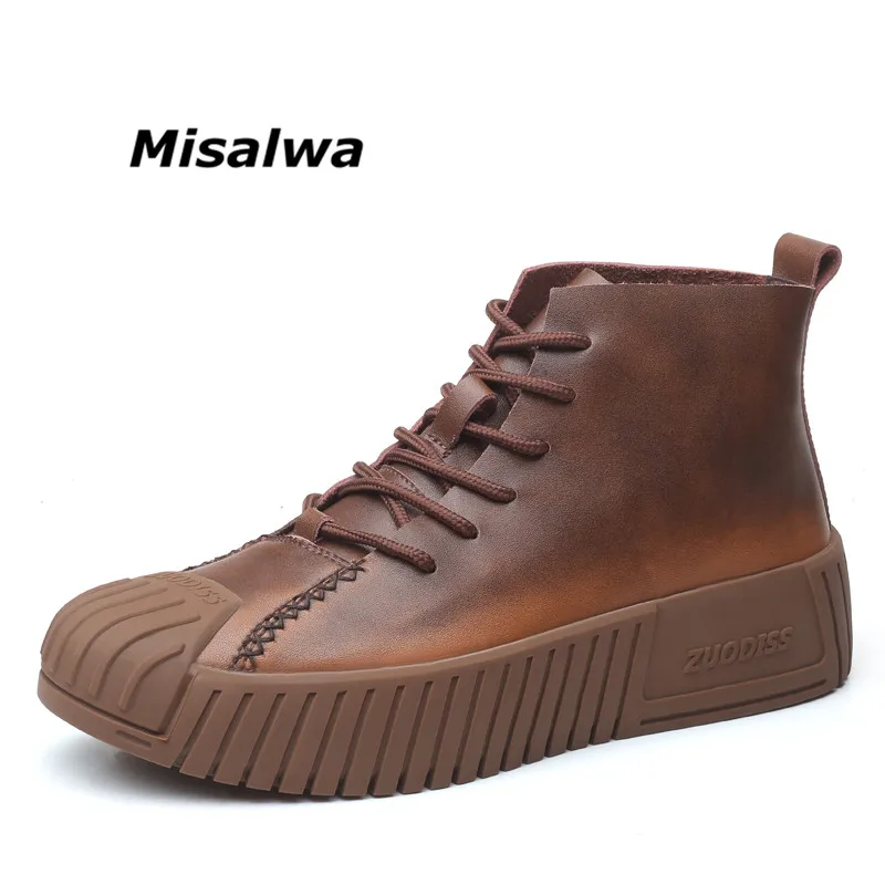 Misalwa Sapling/Классические мужские ботинки, визуально увеличивающие рост; повседневные кроссовки на шнуровке; сезон осень; теплые армейские ботинки; коллекция года; армейские ботильоны