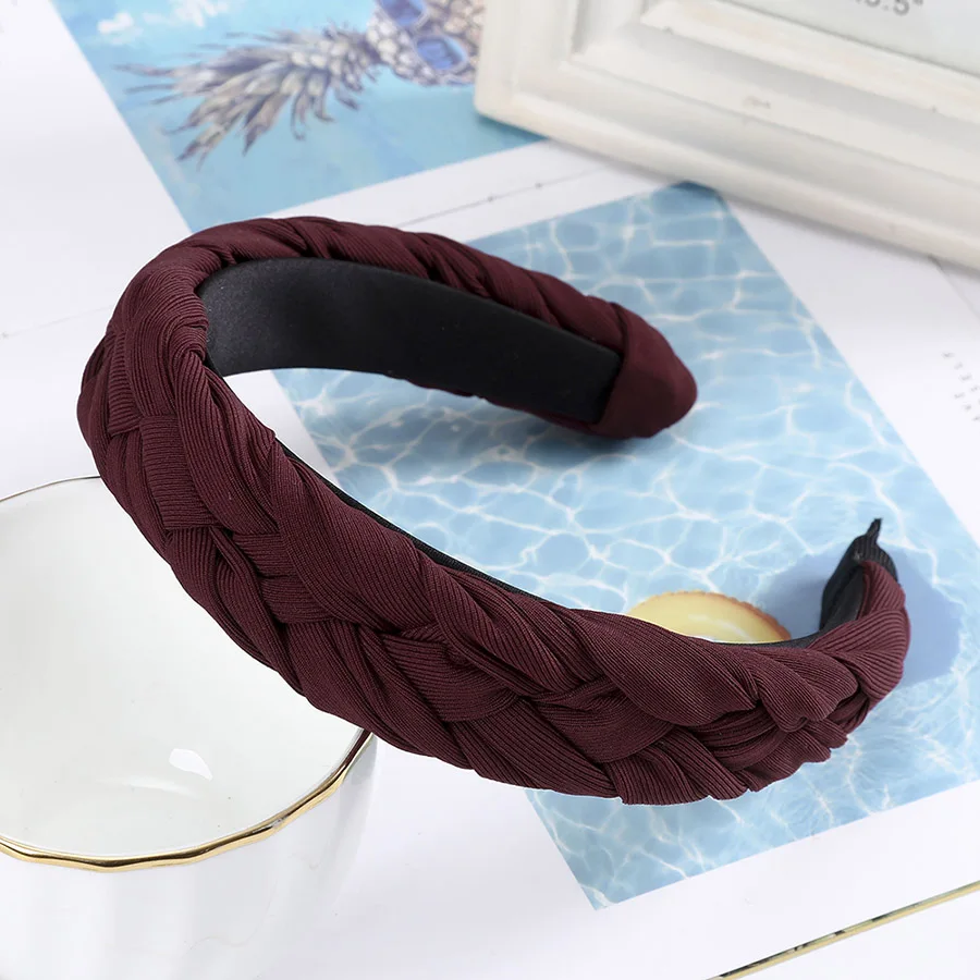 Haimeikang cкручивание плетение волос Twist weaving Hairbands повязка на голову новая мода ободок на голову головной убор женский сплошной цвет аксессуары для волос