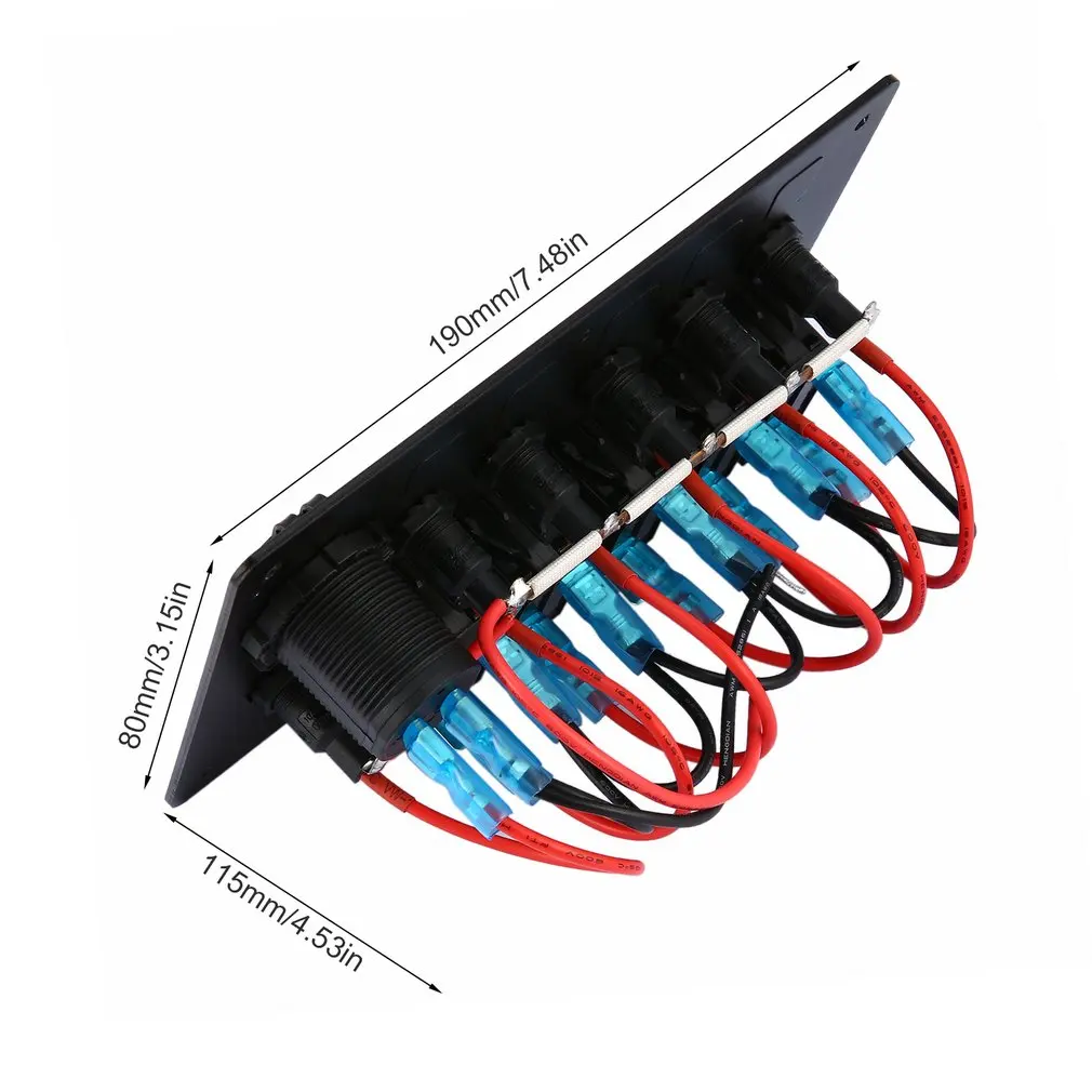 5 Gang 3 PIN Алюминий светодиодный розетка с выключателем питания Панель Dual USB розетка Панель Водонепроницаемый RV морской катер автомобиля автомат защити цепи