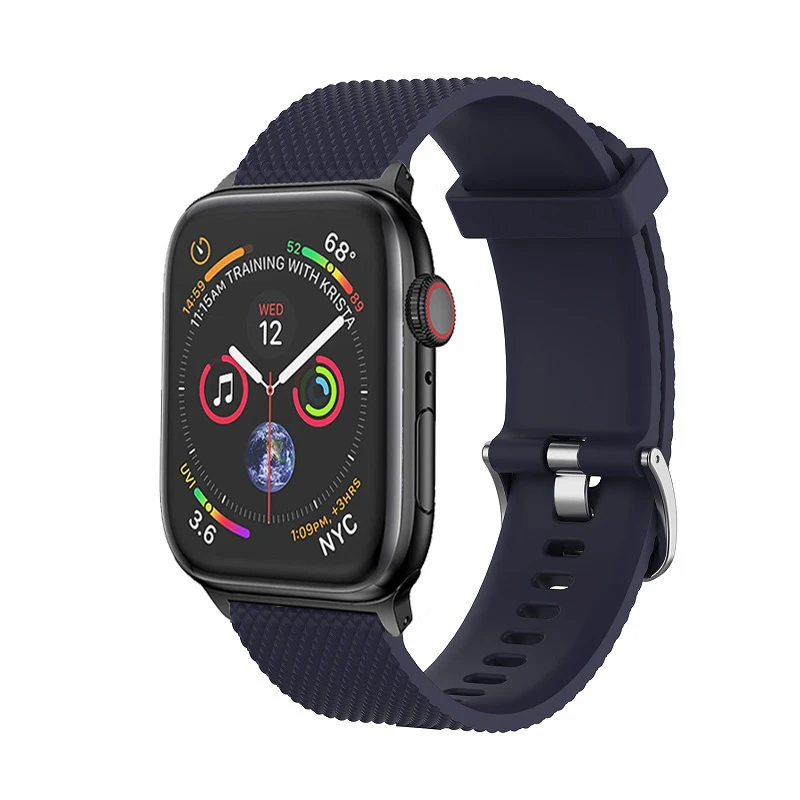 Текстурированный силиконовый ремешок для Apple watch iWatch серии 1 2 3 4 спортивный браслет ремешок для 5 38 мм 42 мм 40 мм 44 мм ремешок
