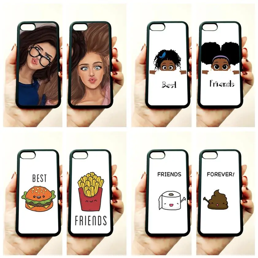 

BFF best friends forever girls sisters soft edge phone cases for apple iPhone x 5s SE 6 6s plus 7 7plus 8 8plus XR XS MAX case