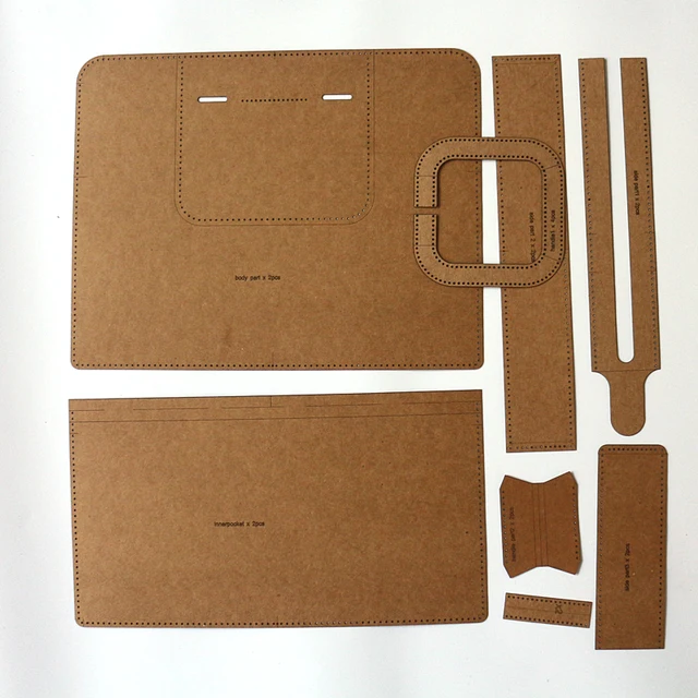 Bőrönd Kraft Papírsablon Diy Bőr Varrási Minta Sablon A Munka Kész Méretéhez36X28X6Cm - Image 2