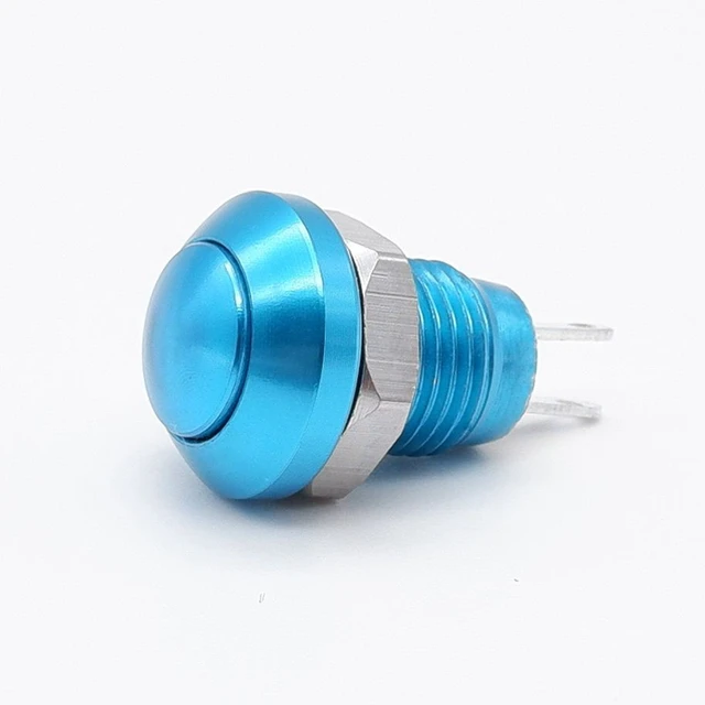 8mm Push Button Switch Momentary Metal Horn Doorbell Bell  Car Auto Engine PC Power Start Starter Red Green Black Blue NO Blue
