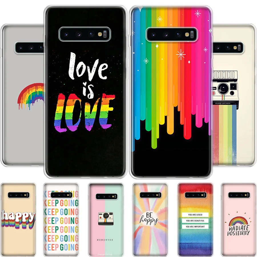 

INS Rainbows Color Phone Case For Samsung Galaxy S7 S8 S9 S10 S20 NOTE 8 9 10 J4 J6 PLUS LITE Ultra Cover Soft Silicone TPU
