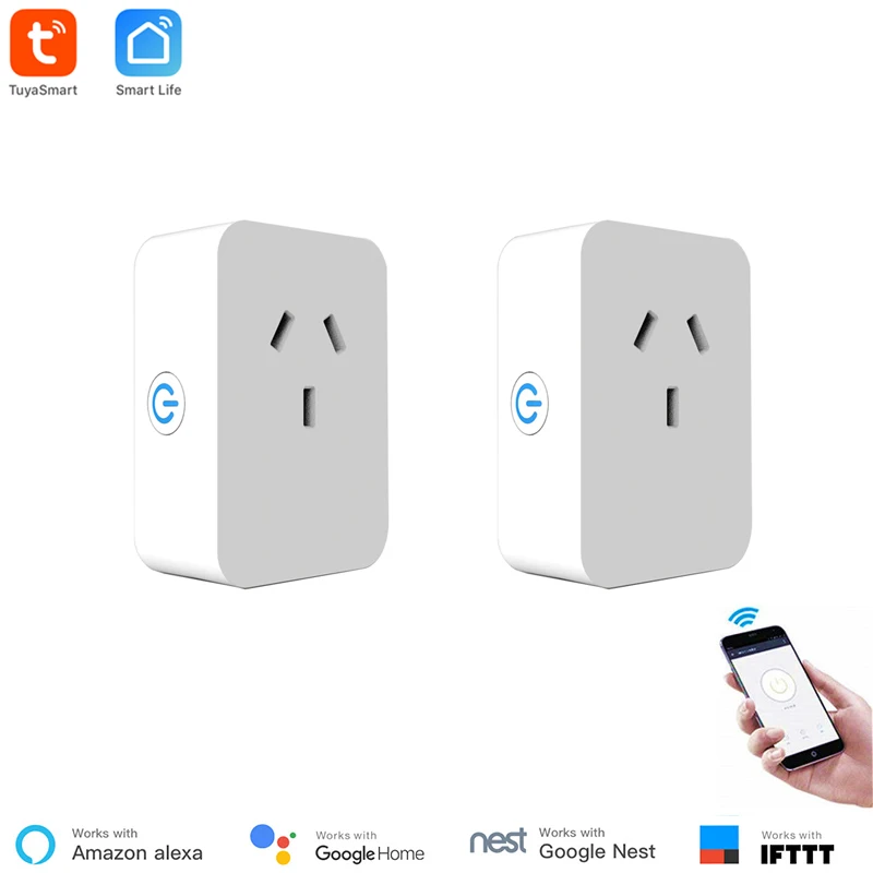 Беспроводная розетка Tuya Smart AU Standard с поддержкой Wi Fi совместима Google Home голосовым