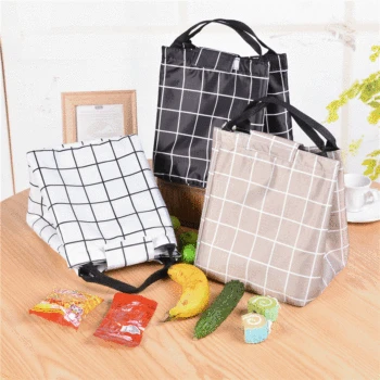 

Lunch Bag Aluminum Foil Thick Insulated Box Oxford Cloth Large Portable
