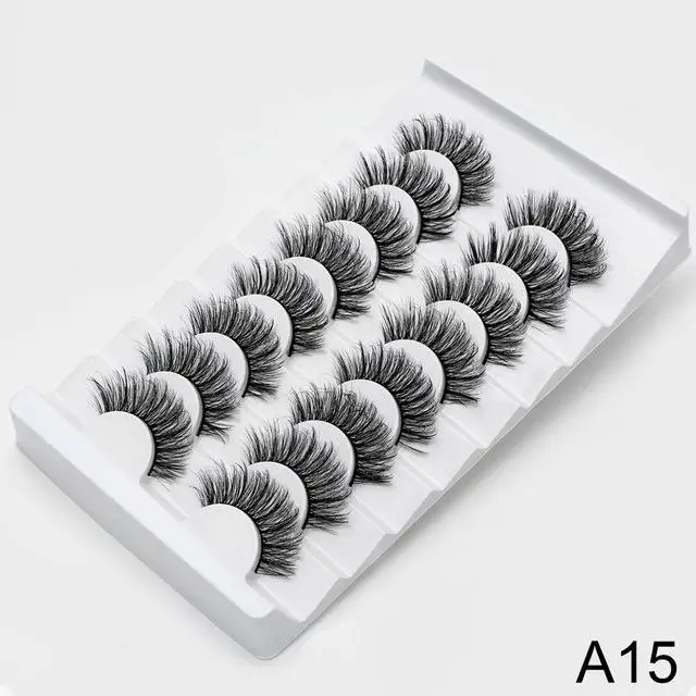 8/20 пар, 15-20 мм, натуральные 3D накладные Искусственные ресницы, набор для макияжа, норковые ресницы для наращивания, норковые ресницы «maquiagem», макияж для глаз - Цвет: A15
