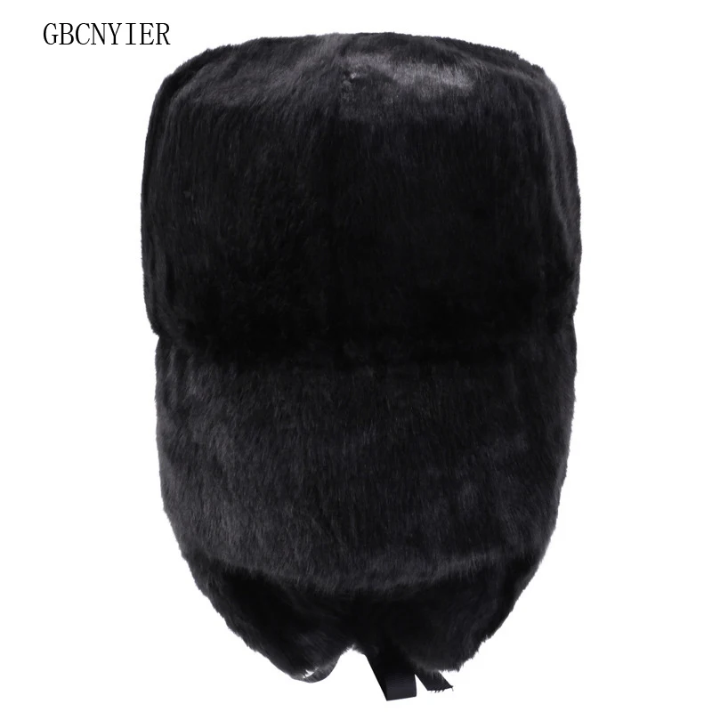 GBCNYIER шапка-бомбер с защитой от ушей и шеи для мужчин, зимняя шапка для вождения, ветрозащитная, сохраняет тепло, темный цвет, толстый мех