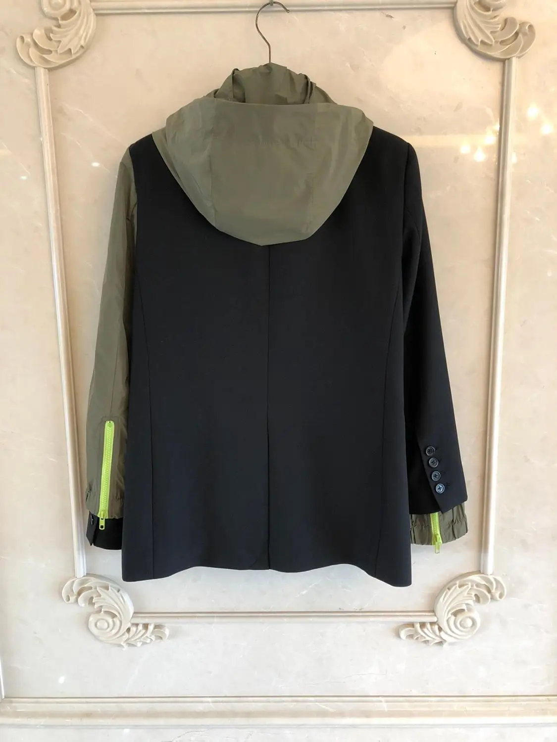 winner high quality women patchwork wool jacket coat female casual hooded outerwear coat rmsx 11.2