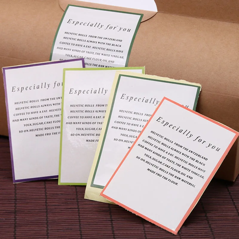 

30pcs rectangle white sticker Just for you with Colored border Self-Adhesive sticker DIY Gifts Posted Baking Decor Package Label