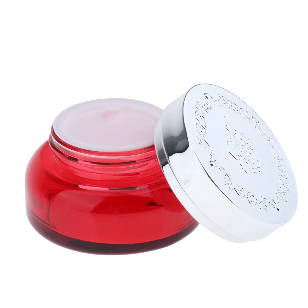 Silver 50g 1 шт. 30 г/50 г пустой круглый стеклянный баночки для косметических стаканчики для макияжа Бальзамы для губ кремы для лица контейнер для образца масла, серебристый золотой - Цвет: Silver 50g