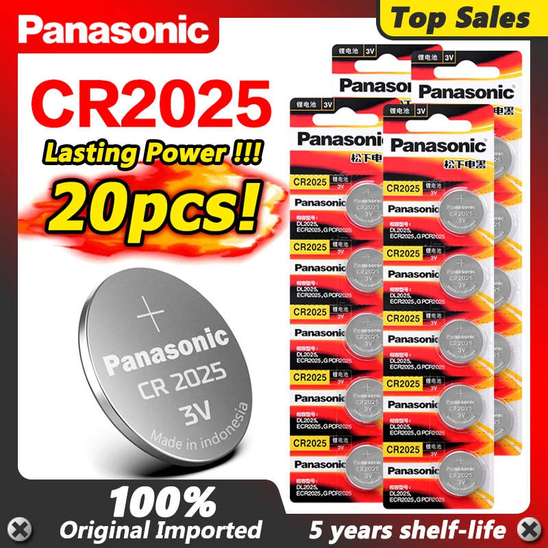 Литиевые Батарейки для игрушек PANASONIC 20 шт. 3 в CR2025 LM2025 BR2025 DL2025 KCR2025 | Электроника