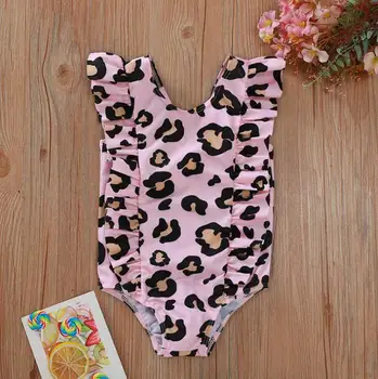 

Toddler Kids Girls Swimwear Clothing Leopard Swimwear Beach Bikini Bathing Suit Pink color