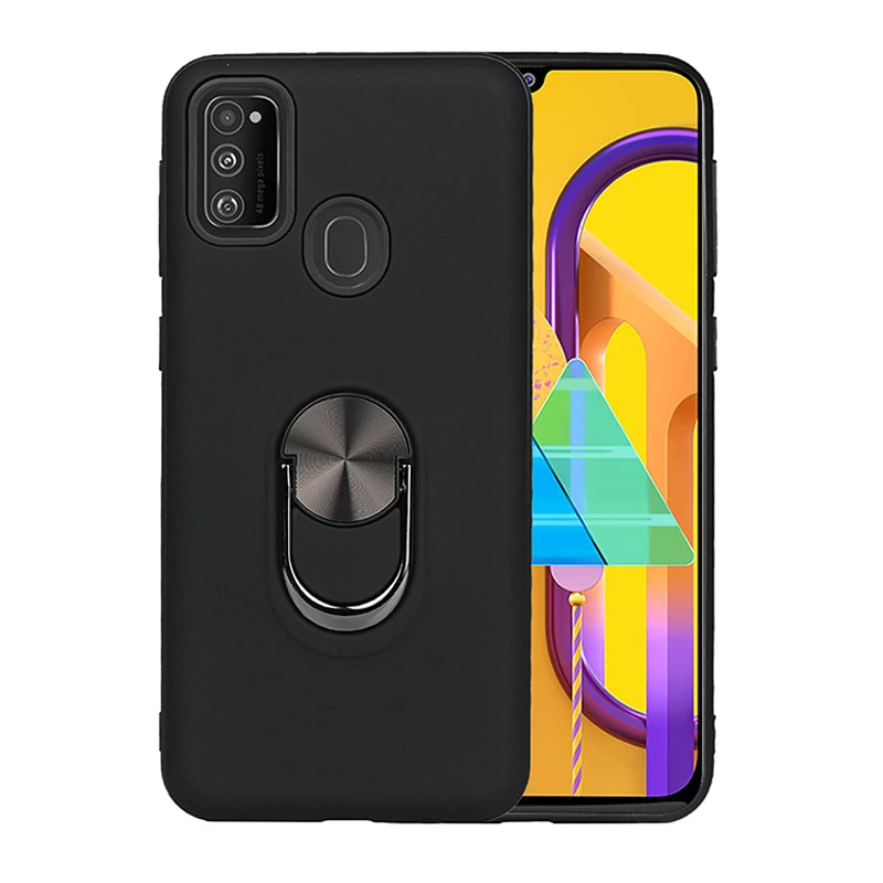 Phone Case For Samsung m30s Luxury Magnetic Metal Ring TPU PC Silicone Back Cover Cases for Galaxy m30S Shockproof |