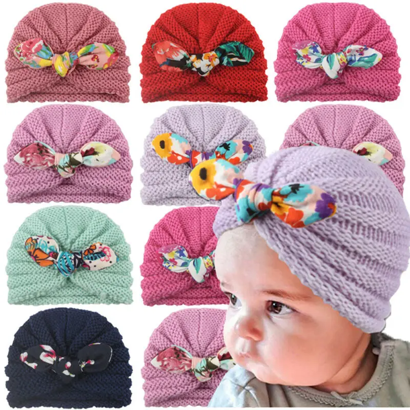 Toddler Newborn Baby Girls Turban Cute Knot Comfy Headwrap Beanie Indian Hat Cap | Аксессуары для одежды