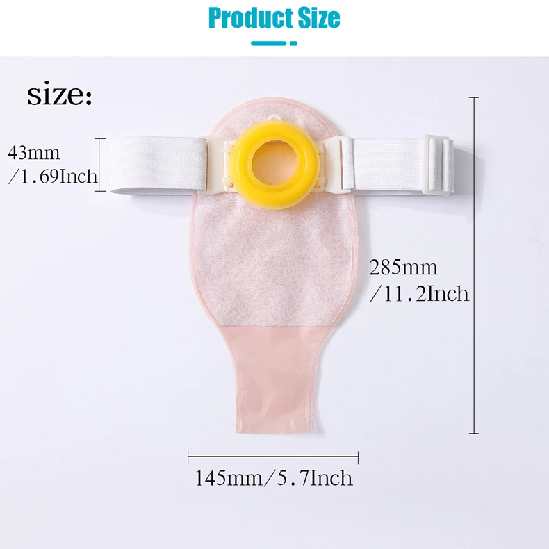Две части системы Аноректальные ostomy сумки с регулируемым ремнем с герметичным уплотнительным зажимом и мягким кольцом для дневного и ночного использования