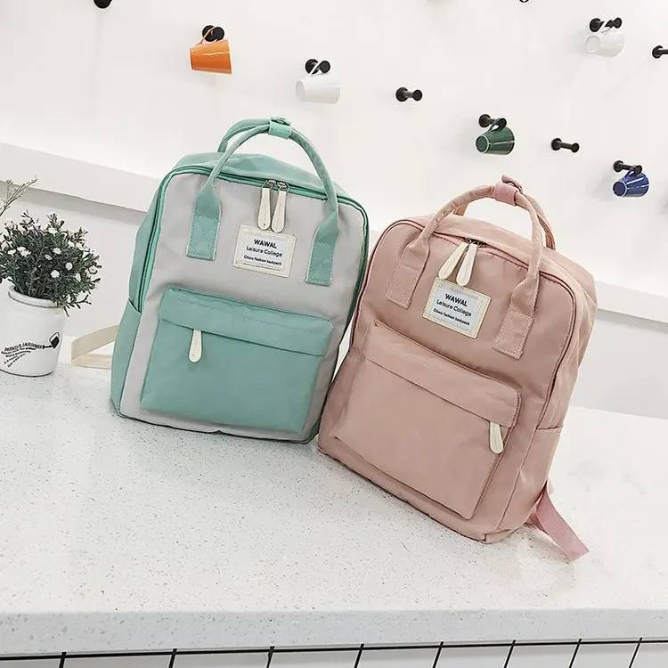 WOMEN'S Bag High School Students School Bag New Style Korean-style Student Backpack Hand Dual Purpose Waterproof Backpack W