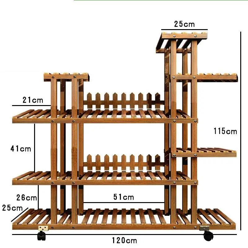 Madera plantenstandard Balkon Estanteria для Estante Para Plantas открытый стенд цветок Dekoration Stojak Na Kwiaty полка для растений - Цвет: Version D