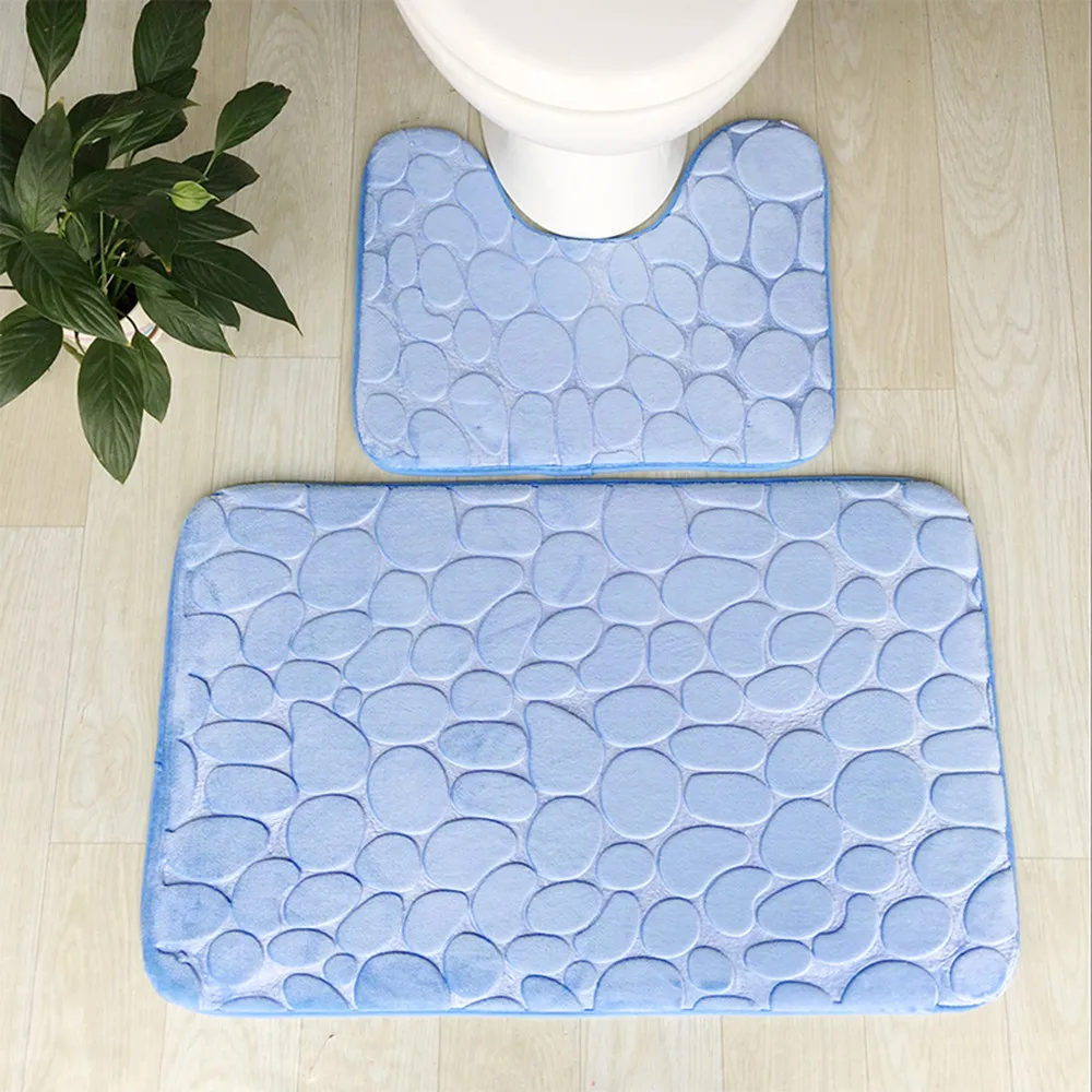 Toilet Seat 1Sets 2PCS Pad+U Pad туалет Non-Slip Suction Grip Bath Mat Bathroom Kitchen Carpet Doormats Decor для унитаза коврик
