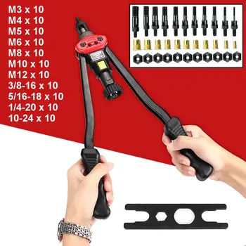 

M3-M12 Riveter Tools Set Nut Blind Rivet Nuts Kits Rivnut Nutsert Insert Mandrels Kit Riveter Guns Accessories Hand Tools Sets