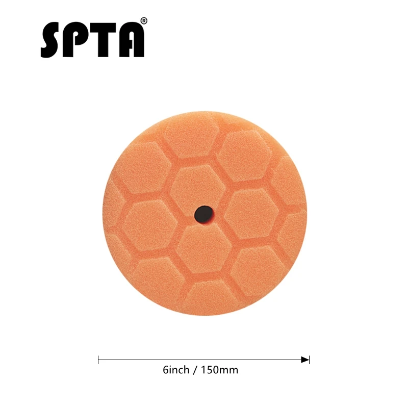 SPTA " 6" губка для полировки конических краев абразивная полировка поролоновая прокладка на липучке восковая губка Т-образный Полировочный диск Buff Pad для автомобиля - Цвет: 6inch Orange Sponge