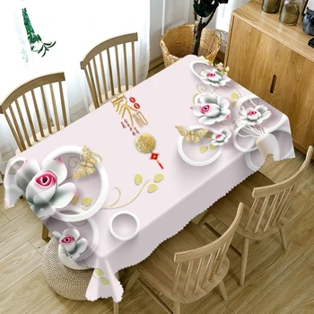 

Landscape Painting Flowers Color Tablecloth Kitchen Dining Table Decor Home Rectangular Party Table Covers Drop Ship