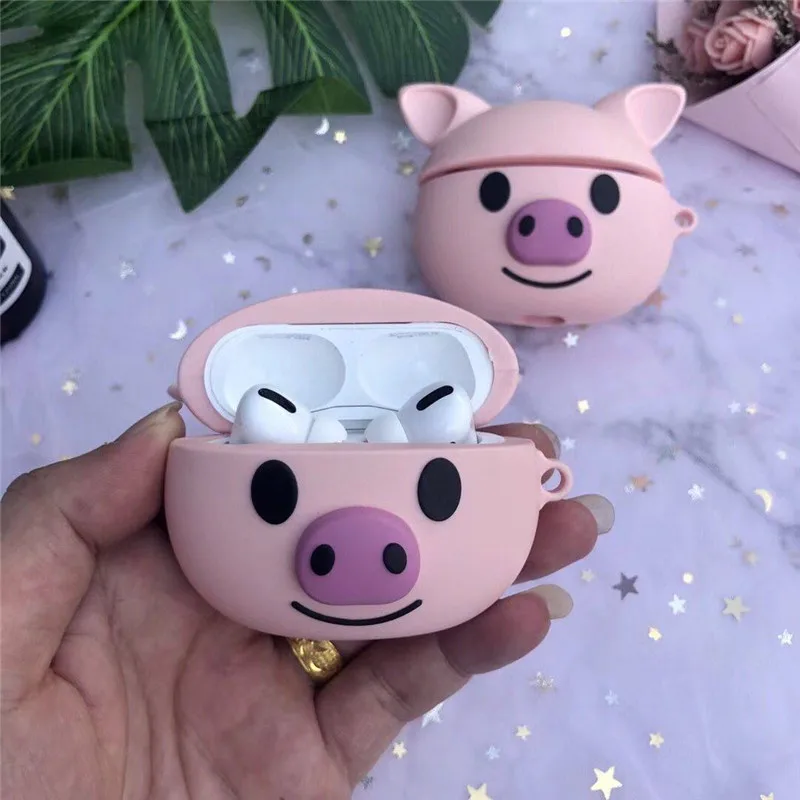 

2019 Cute Elves Ball Cartoon Pig Ponyo Silicone Earphone Case For Airpods Pro Case Cover For Airpods Pro 3 Protective Case Coque