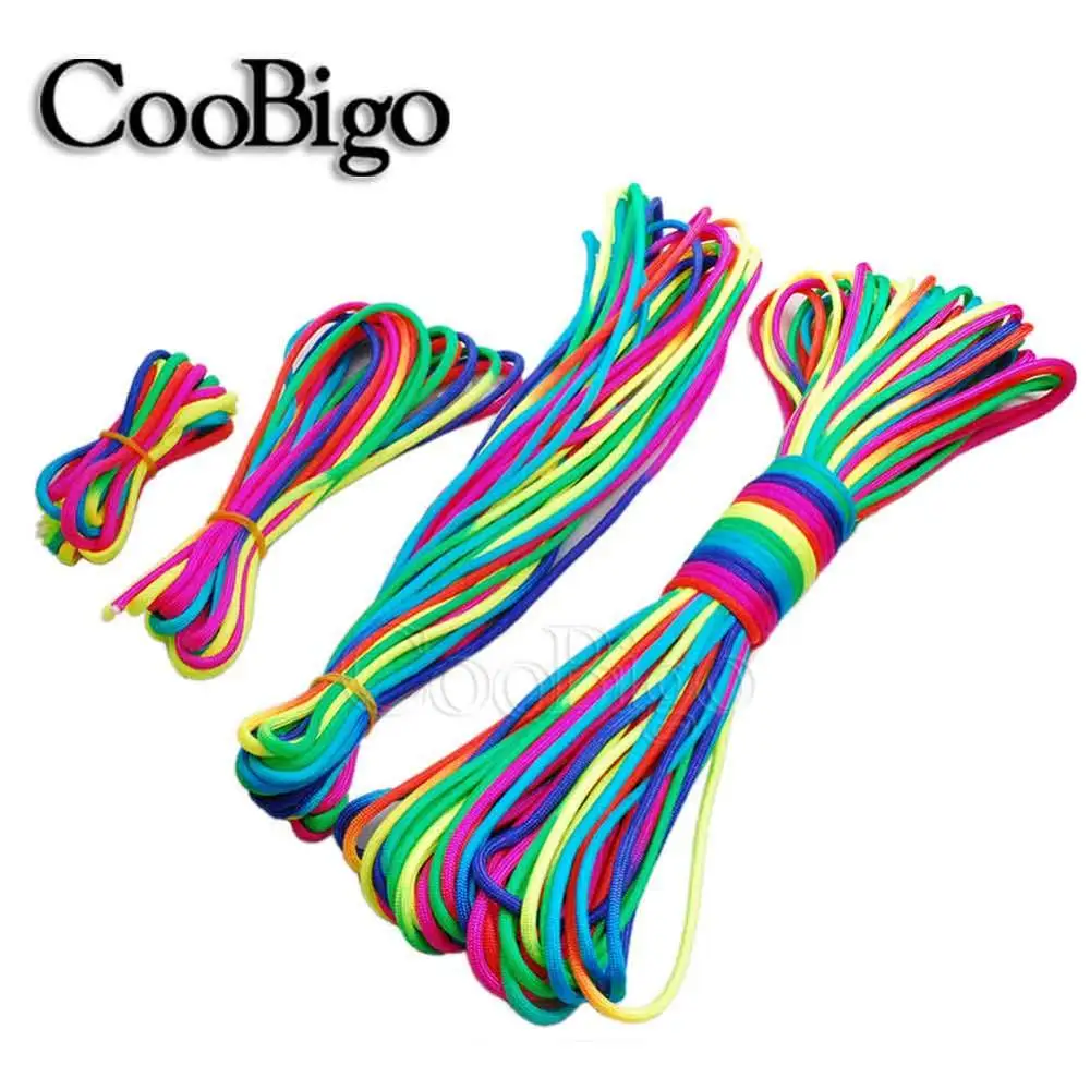 Rainbow Paracord Cord Parachute Rope Lanyard String Thread Braided