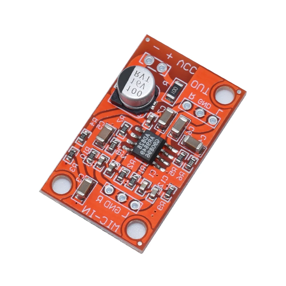 DC 3.8V15V AD828 Stereo Dynamic Microphone Preamplifier Board MIC Preamp Module Amplifier Board