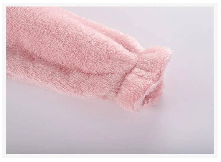 Hooded Fleece Pajamas 2019 Winter Teens Kids Robe Children Child Thick Bathrobe Girls Dress Sleep Wear Clothing White Pink Blue (8)