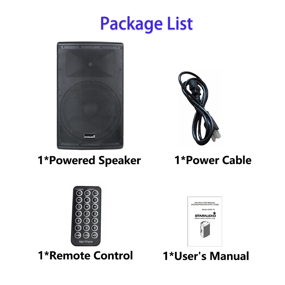 package list of the powered speaker