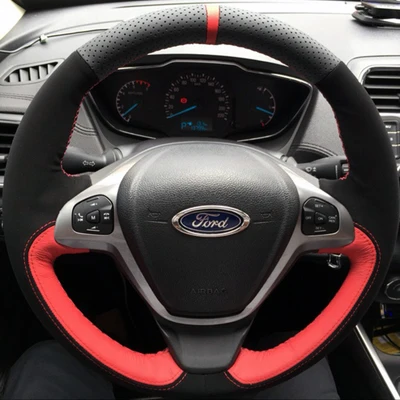 

Для Ford new mondeo edge kuga Escort DIY кожаный замшевый интерьер автомобиля чехол на руль автомобильные аксессуары
