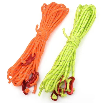 

Reflective Guyline Tent Rope Camping Cord Paracord with Tensioner for Tent Canopy Camping Tools 4pcs