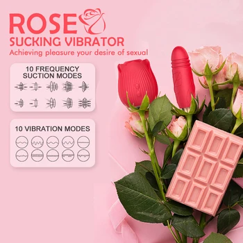 Rose Clitoris Sucker Female Dildo Sucking Vibator Vacuum Stimulator Telescopic Vibration Women Nipple Vagina Toys for Adults 18 2